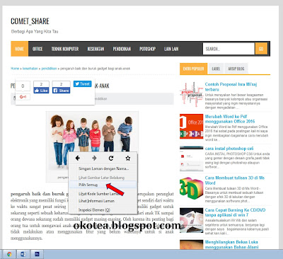 Cara mudah menyalin tulisan artikel di internet ke Ms word
