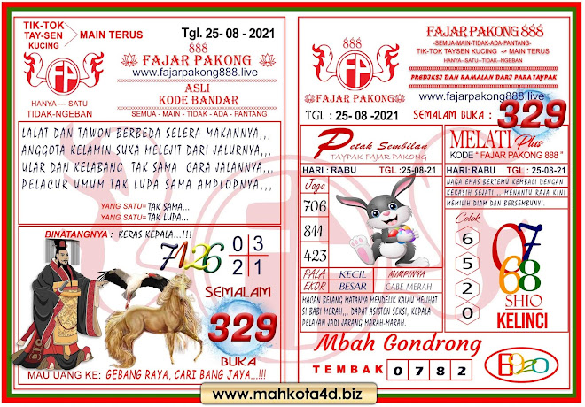 Syair Prediksi Fajar Pakong 888 Rabu, 25 - Agustus - 2021
