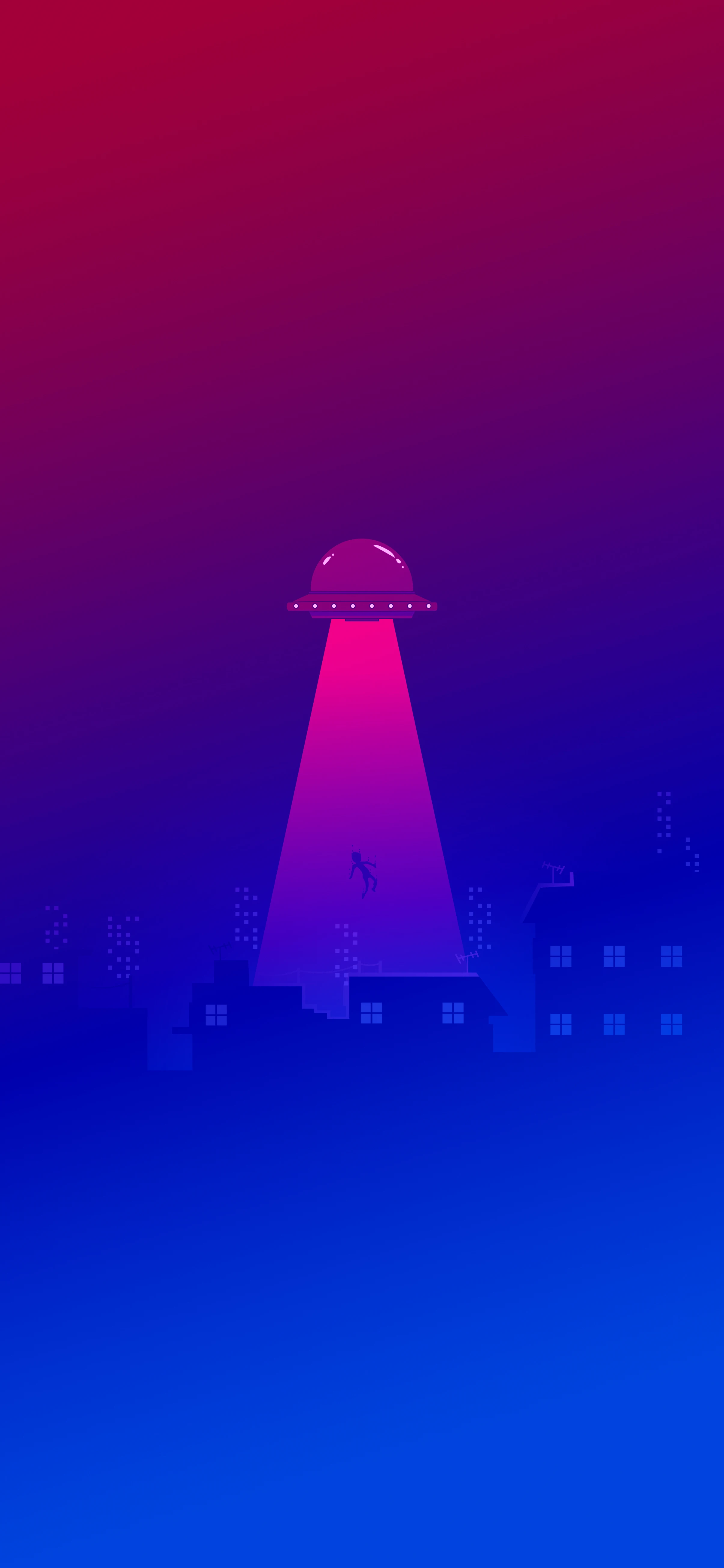 illustration of an ufo abduction to use as phone lockscreen background wallpaper