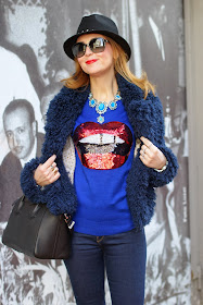 faux fur jacket, Givenchy Antigona bag, Markus Lupfer inspired jumper, Fashion and Cookies, fashion blogger