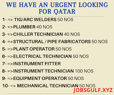 WE HAVE AN URGENT LOOKING FOR QATAR