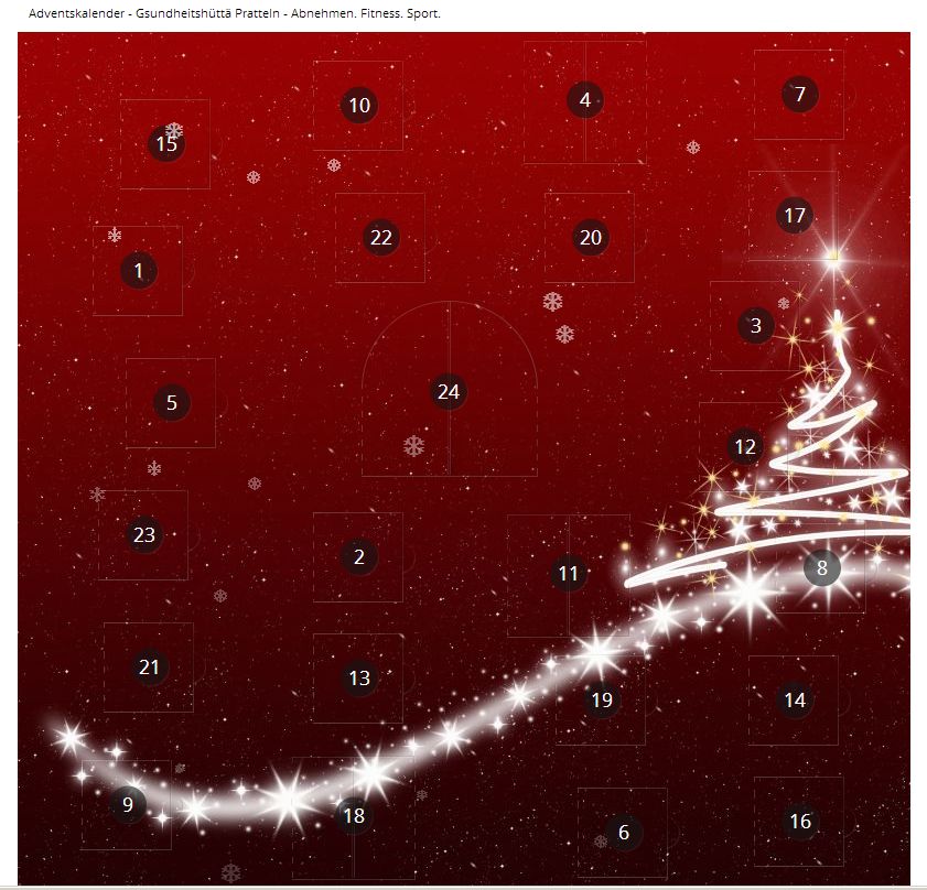 Adventskalender - Gsundheitshüttä Pratteln - Abnehmen. Fitness. Sport.