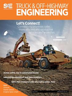 Truck & Off-Highway Engineering 2017-02 - April 2017 | ISSN 1528-9702 | TRUE PDF | Bimestrale | Professionisti | Edilizia | Tecnologia | Commercio
Off-Highway Engineering is SAE's flagship commercial vehicle magazine.
Over 19,000 BPA audited subscribers.
Published bimonthly, this publication features special sections on powertrain & energy, electronics, hydraulics, materials, testing & simulation, truck & bus engineering, and special product spotlights.
While the diesel engine has undergone an extreme evolution over the past decade, Off-Highway Engineering continue to make great strides in continuing to make cleaner engines via technological solutions such as advanced combustion, aftertreatment systems, and hybridization.