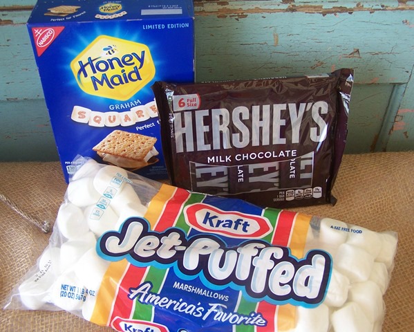 Honey Maid Graham Squares, Jet Puffed Marshmallows, and Hershey's Chocolate make a s'more perfect.