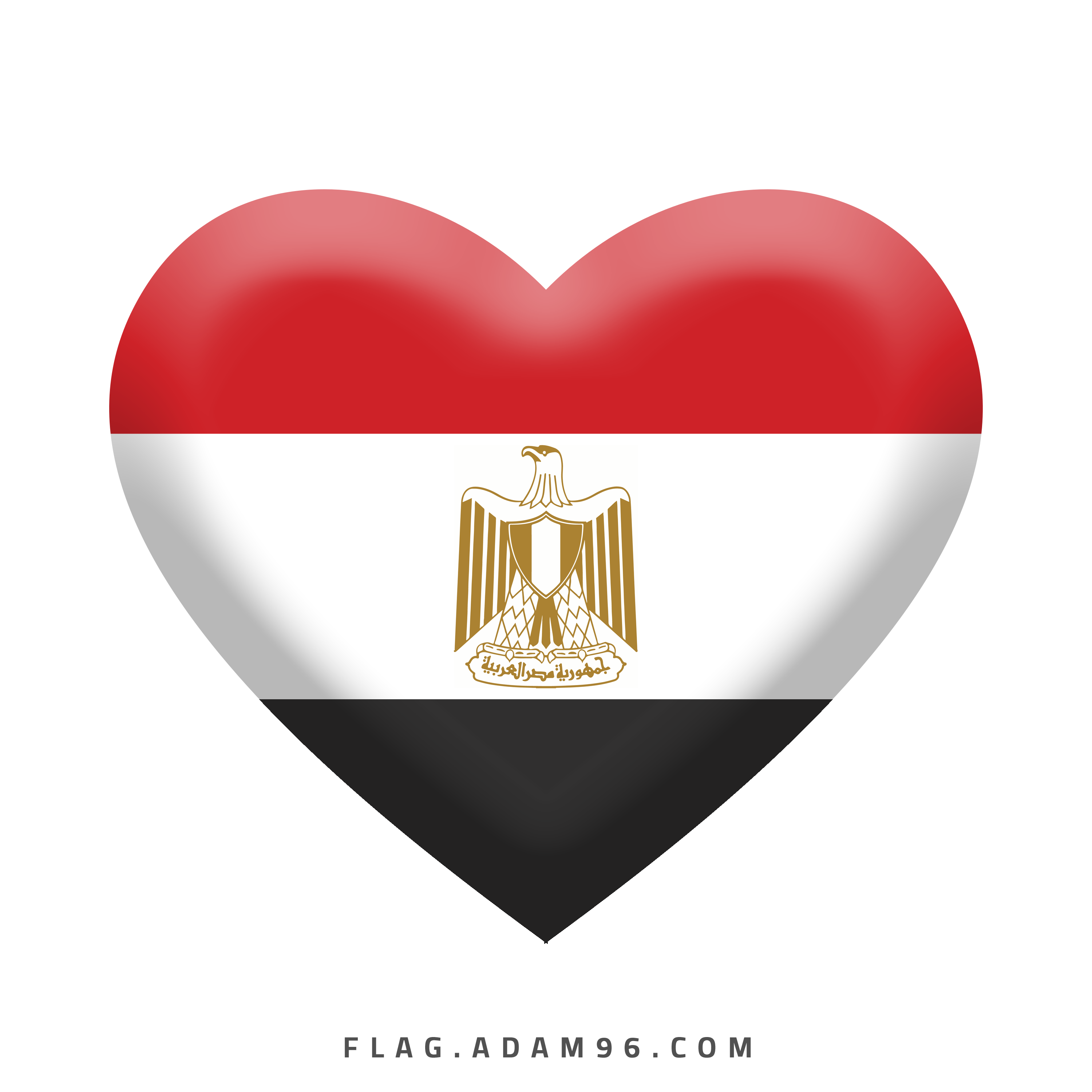 علم مصر على شكل قلب بدون خلفية Egypt Flag In The Heart