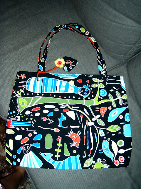 hand sewed bag ikea fabric