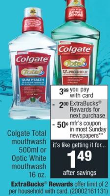 CVS Couponers Colgate Total Mouthwash Deal 