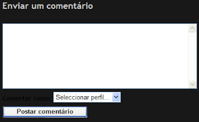 Caixa de mensagem para comentários no Blogger