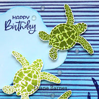 Sea Turtle themed shadow box fancy fold card using Stampin Up Sea Turtle, Paradise Palms and Whale Done stamp sets and Layering Diorama dies. Card Bt Di Barnes - Independent Demonstrator in Sydney Australia - colourmehappy - shadow box card - tutorial
