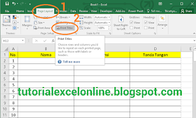 Cara Membuat Baris Pertama Tabel Otomatis Jadi Judul Header di Tiap Halaman Excel Saat Dicetak /print
