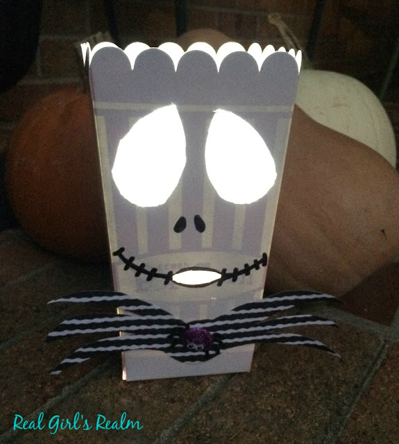 Make a Nightmare Before Christmas Luminary using a Popcorn Box