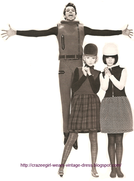 Pierre Cardin ! 1966 plaid zig zag chevron dress 1966 60s 1960 
