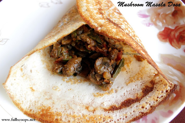 Mushroom Masala Dosa