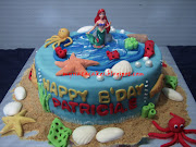 princess ariel bday cakes ini konsepnya tentang laut