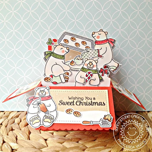 Sunny Studio Stamps: Playful Polar Bears Interactive Baking Bears Card by Franci Vignoli