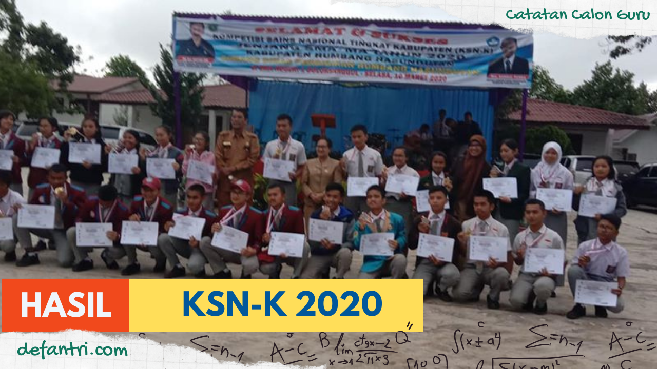 Hasil Kompetisi Sains Nasional Tingkat Kabupaten (KSN-K) Sekolah Menengah Atas (SMA) tahun 2020