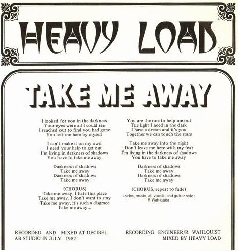 Rare And Obscure Metal Archives Heavy Load Take Me Away Single 19 Mp3 Wav Rip