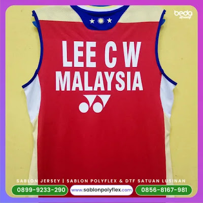 contoh sablon nama jersey badminton