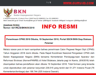  JADWAL PENDAFTARAN CPNS ONLINE DI SSCN diperpanjang hingga  Jadwal Pendaftaran Online CPNS 2018 Diperpanjang Sampai 15 Oktober 2018