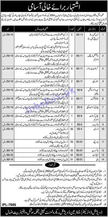 Social Welfare & Bait ul Maal Department Lahore Jobs 2021