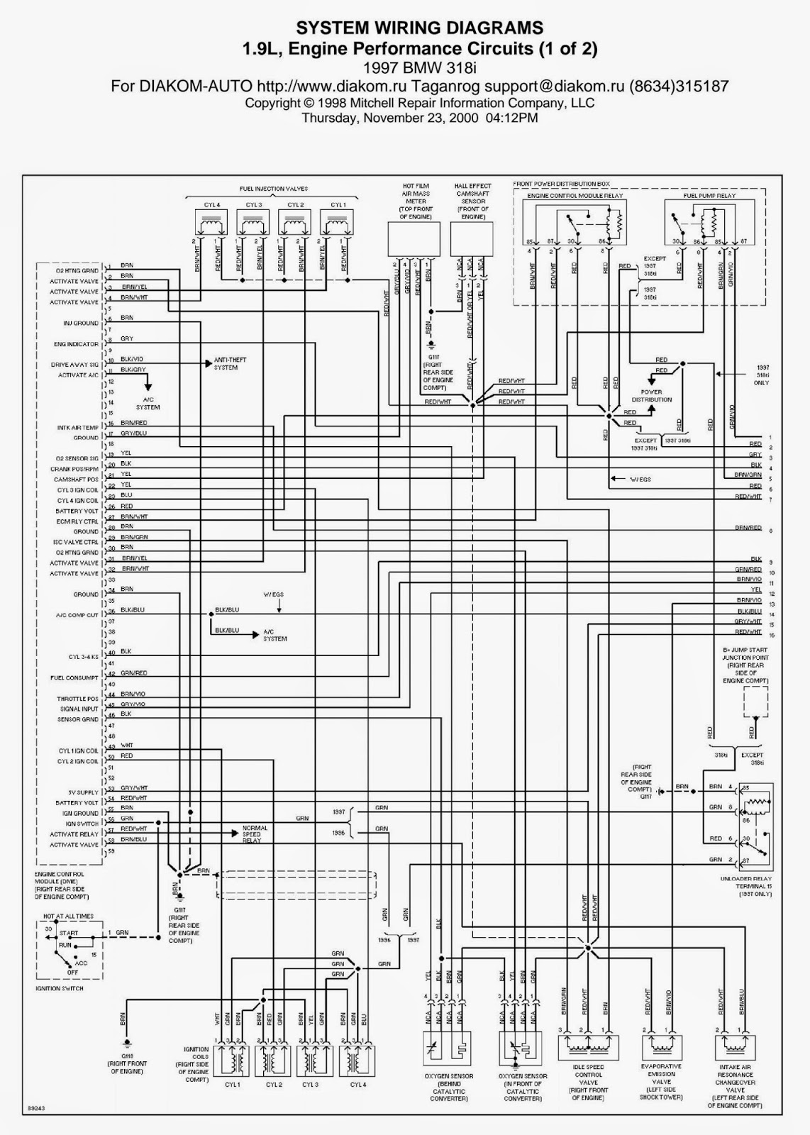 Wiring Diagrams and Free Manual Ebooks: 1997 BMW 318i 1.9L