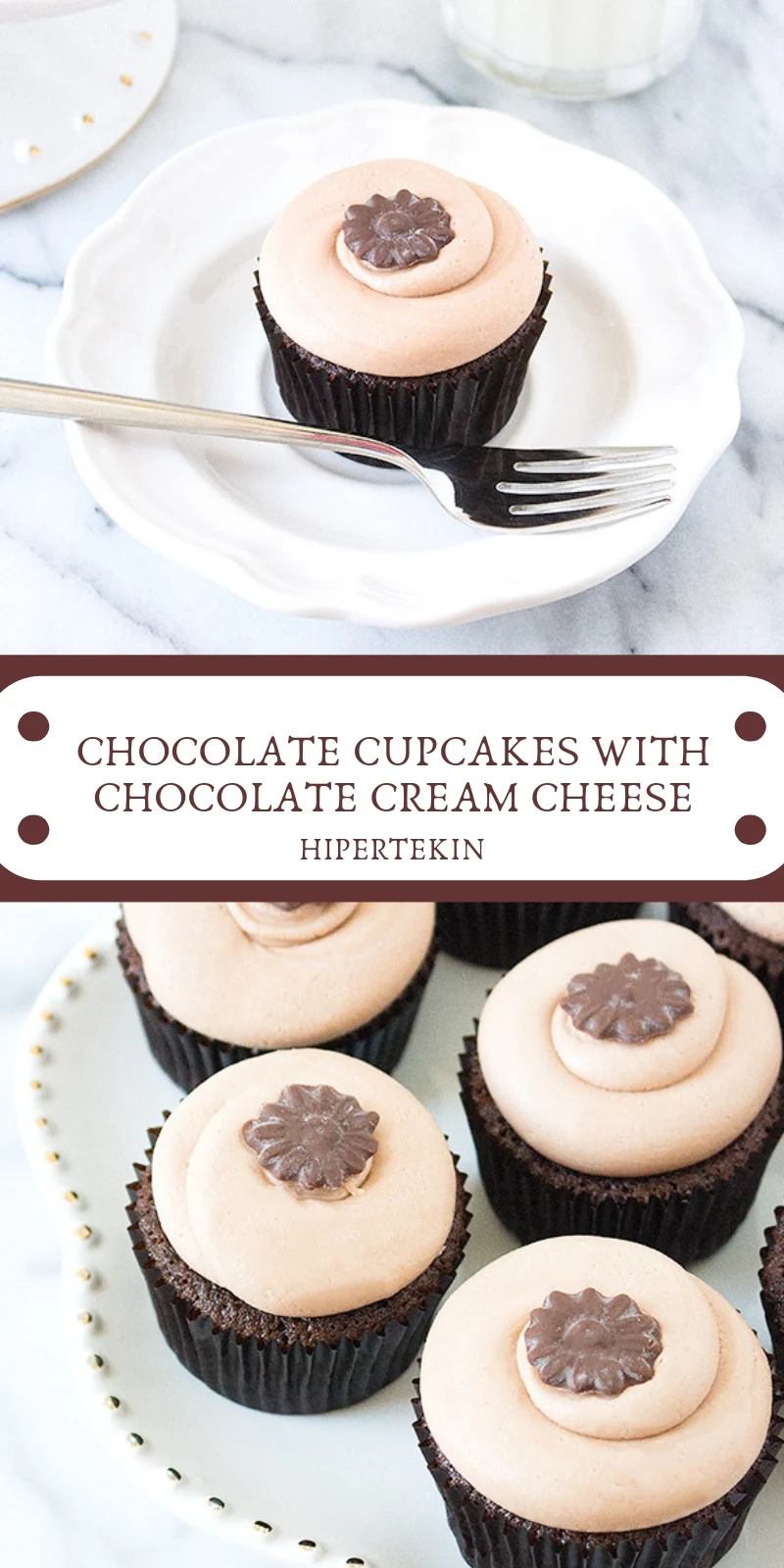 CHOCOLATE CUPCAKES WITH CHOCOLATE CREAM CHEESE 