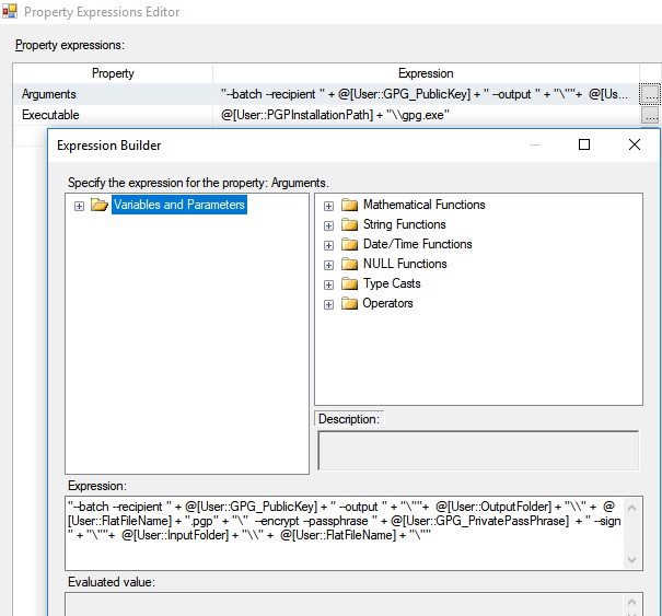 SSIS expression for GPG/PGP encryption