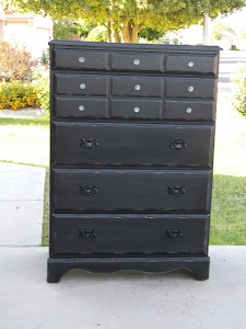 Black Shabby Chic Chest of Drawers  *SOLD*