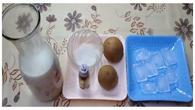 Ingredients of chiku milkshake