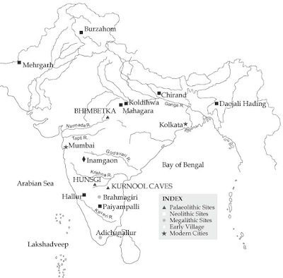 Important Archaeological Sites in India Map