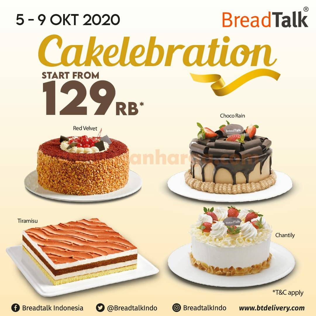 Breadtalk Promo CAKElebration Semua Whole Cakes mulai dari Rp129rb!