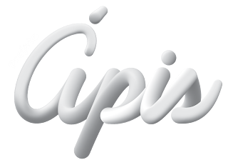 Descrição da logo: em off white sombreado, o nome da editora Ápis escrito em letras cursivas  em formato tubular e remete a textura de marshmallow.