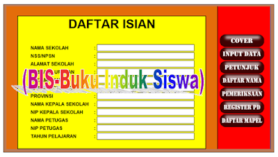 Download Excel (BIS) Buku Induk Siswa Sekolah/Madrasah SD/MTS