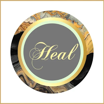 Heal Greeting Cards - Printable Sticker Labels - Gold Black Theme - 10 Free Modern Designs