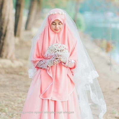 Gaun pengantin syar'i simple tapi elegan