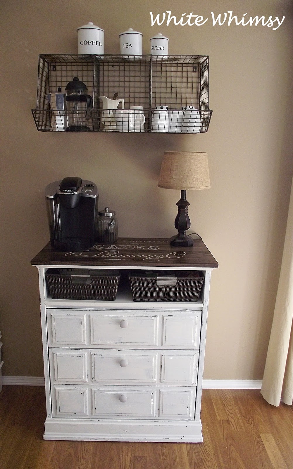 From My Front Porch To Yours- White Whimsy- DIY Coffee Bar