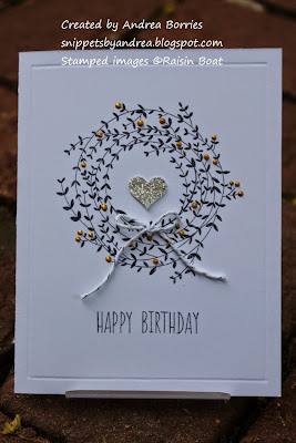 Single-layer birthday card made with Springtime Love set (from Raisin Boat).