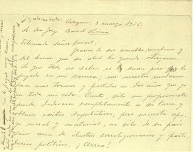 Carta manuscrita de Esteban Canal a Jorge Boisset, parte 1