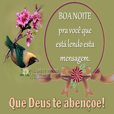 BOA NOITE pra você que está lendo esta mensagem. Que Deus te abençoe!