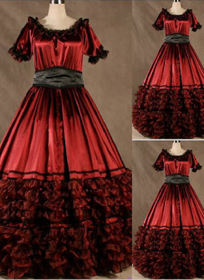 Super Noble Red Gothic Victorian Dress