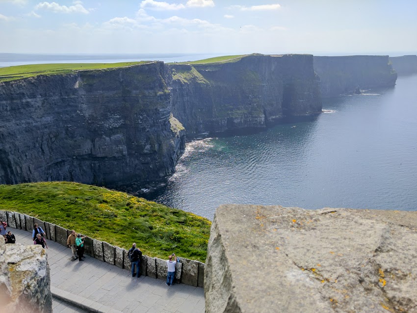 Ireland May 2017 photo by Corey Templeton of epic Cliffs of Moher. The cliffs reach as high as 702 feet above the Atlantic Ocean 