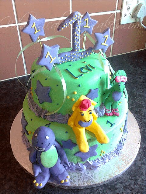 barney and friends. 2 Tier Barney and Friends Cake