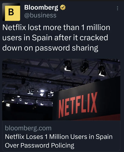 Million Spain Netflix Subscribers Dump Netflix over New Password Sharing Rules