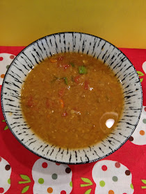 bowl of vegan Mexican lentil soup