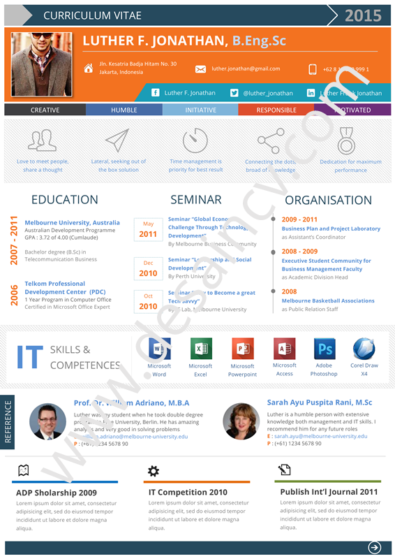 Desain CV Kreatif: Contoh CV Kreatif  Envia