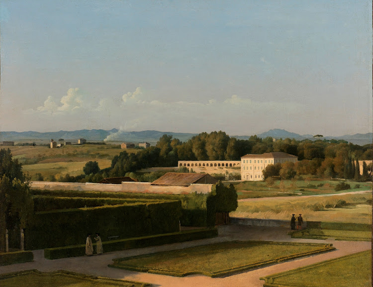 Michel Martin Drolling - Gezicht op de tuinen van Villa Medici