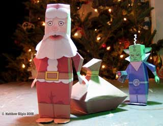 Santa Claus and Martian Papercraft