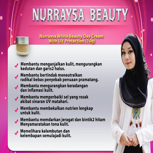 Nurraysa Beauty Krim Siang Nurraysa White Beauty Day Cream With Uv Protection 10g