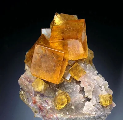 Amber color fluorite