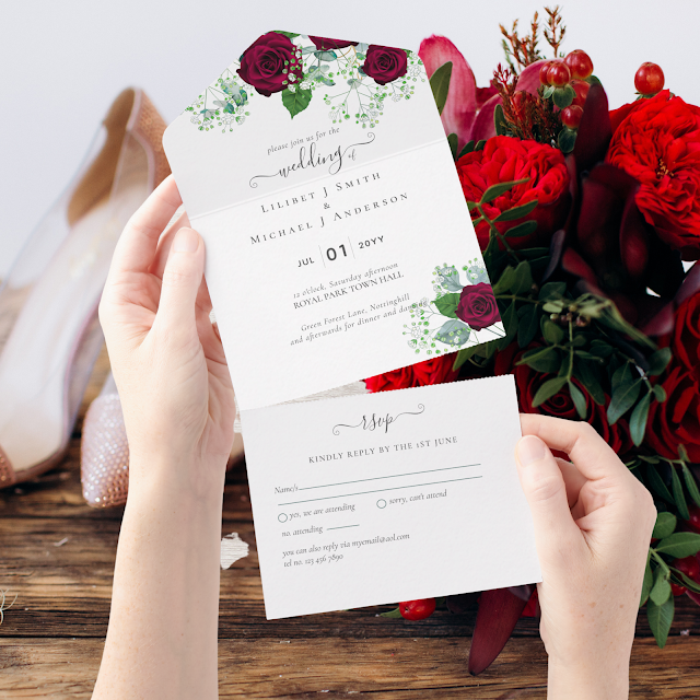 all in one wedding invitations with rsvp card